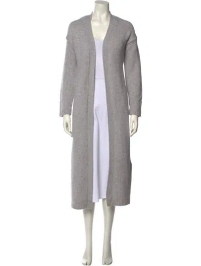 Pre-owned The Cashmere Project Cashmere Open Front Sweater In Gray