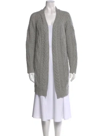 Pre-owned The Cashmere Project Cashmere Open Front Sweater In Gray
