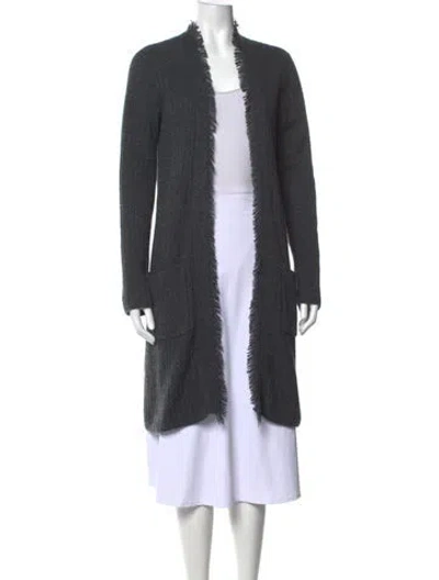Pre-owned The Cashmere Project Cashmere Open Front Sweater In Grey