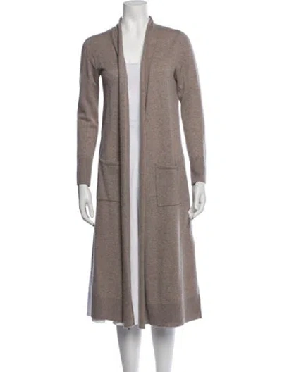 Pre-owned The Cashmere Project Cashmere Open Front Sweater In Neutrals