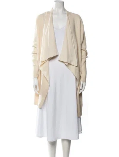 Pre-owned The Cashmere Project Cashmere Open Front Sweater In Neutrals