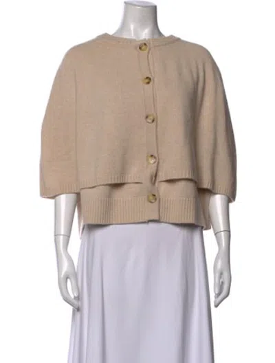 Pre-owned The Cashmere Project Cashmere Open Front Sweater In Neutrals