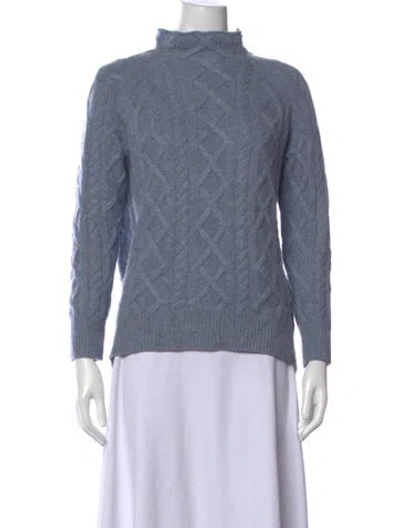 Pre-owned The Cashmere Project Cashmere Patterned Sweater In Blue