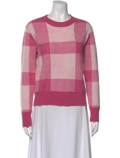 Pre-owned The Cashmere Project Cashmere Plaid Print Sweater In Pink