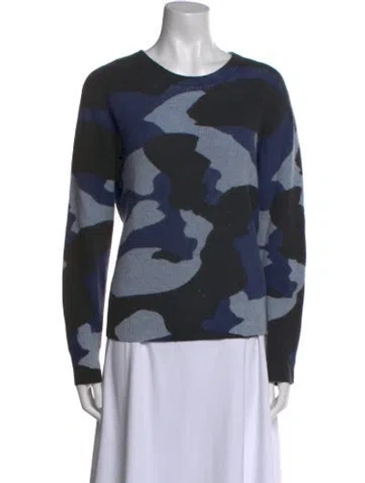 Pre-owned The Cashmere Project Cashmere Printed Sweater In Blue