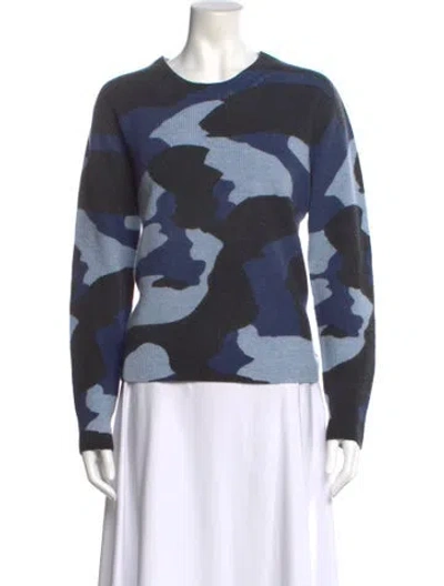 Pre-owned The Cashmere Project Cashmere Printed Sweater In Blue