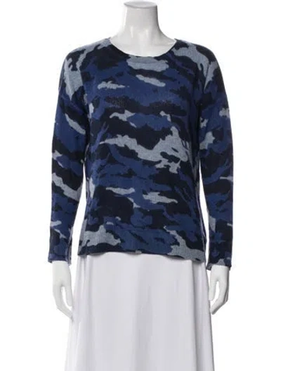 Pre-owned The Cashmere Project Cashmere Printed Sweater In Blue