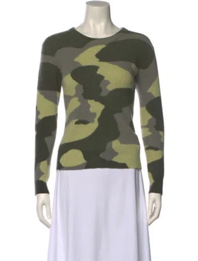 Pre-owned The Cashmere Project Cashmere Printed Sweater In Green