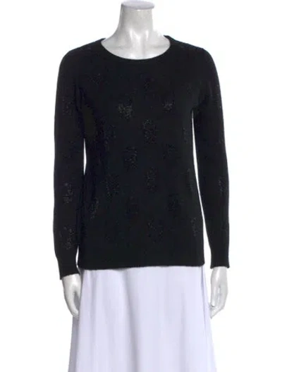 Pre-owned The Cashmere Project Cashmere Scoop Neck Sweater In Black