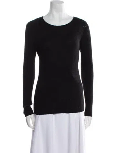 Pre-owned The Cashmere Project Cashmere Scoop Neck Sweater In Black