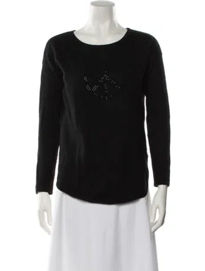 Pre-owned The Cashmere Project Cashmere Scoop Neck Sweater In Black