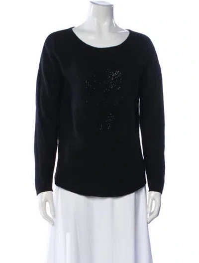 Pre-owned The Cashmere Project Cashmere Scoop Neck Sweater In Blue