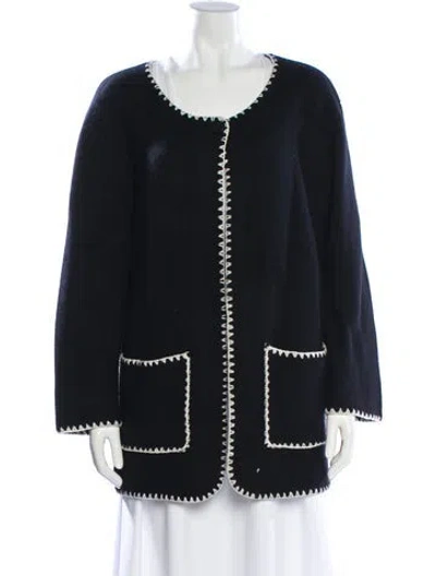 Pre-owned The Cashmere Project Cashmere Scoop Neck Sweater In Blue