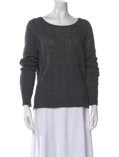 Pre-owned The Cashmere Project Cashmere Scoop Neck Sweater In Gray