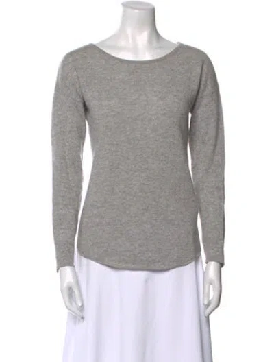 Pre-owned The Cashmere Project Cashmere Scoop Neck Sweater In Gray