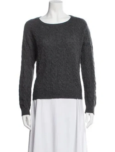 Pre-owned The Cashmere Project Cashmere Scoop Neck Sweater In Gray
