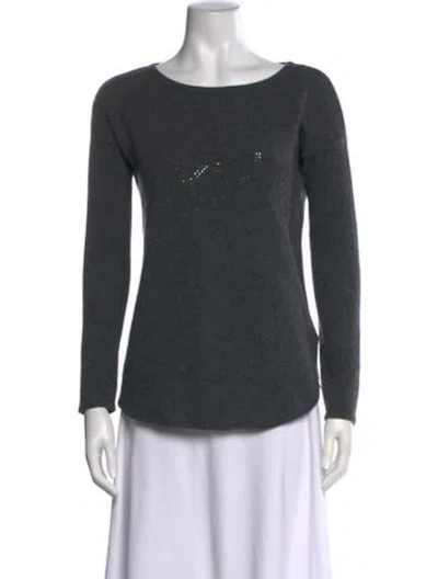Pre-owned The Cashmere Project Cashmere Scoop Neck Sweater In Gray