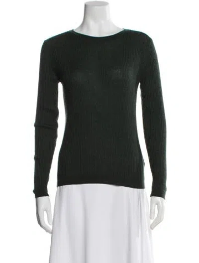 Pre-owned The Cashmere Project Cashmere Scoop Neck Sweater In Green