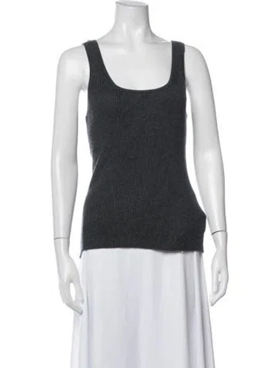 Pre-owned The Cashmere Project Cashmere Scoop Neck Top In Grey
