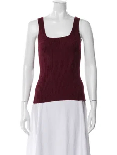 Pre-owned The Cashmere Project Cashmere Square Neckline Top In Burgundy