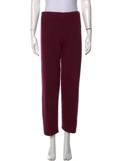 Pre-owned The Cashmere Project Cashmere Straight Leg Pants In Burgundy