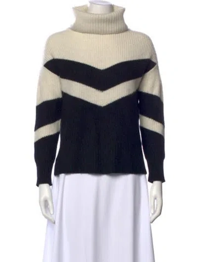 Pre-owned The Cashmere Project Cashmere Striped Sweater In Black