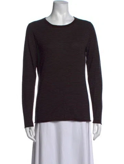 Pre-owned The Cashmere Project Cashmere Striped Sweater In Black