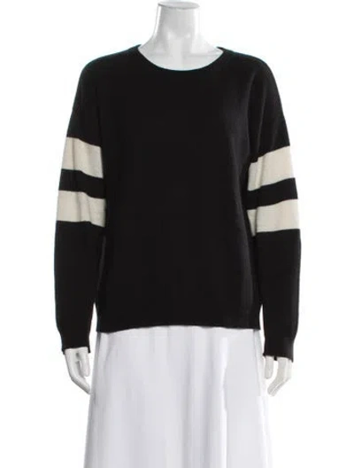 Pre-owned The Cashmere Project Cashmere Striped Sweater In Black/white