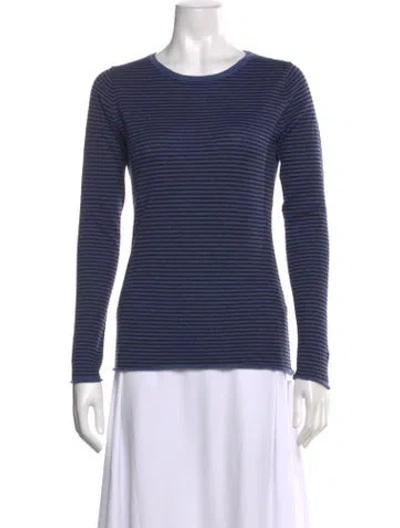 Pre-owned The Cashmere Project Cashmere Striped Sweater In Blue