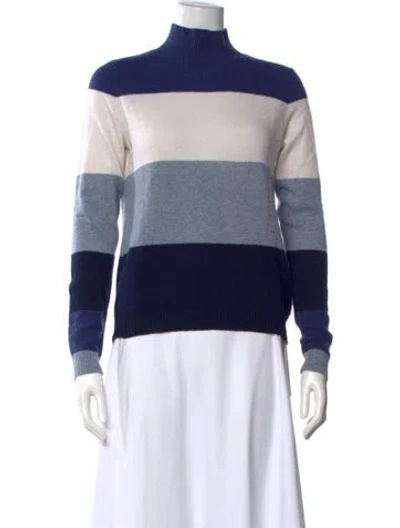 Pre-owned The Cashmere Project Cashmere Striped Sweater In Blue