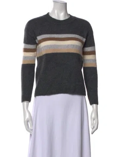 Pre-owned The Cashmere Project Cashmere Striped Sweater In Grey