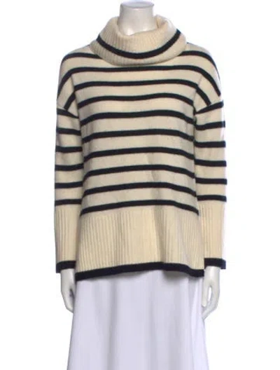 Pre-owned The Cashmere Project Cashmere Striped Sweater In Neutral