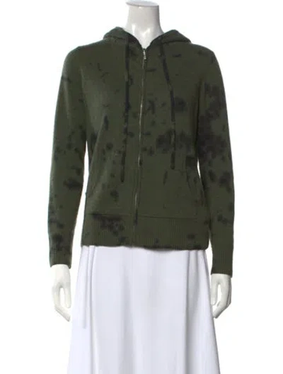 Pre-owned The Cashmere Project Cashmere Tie-dye Print Sweater W/ Tags In Green