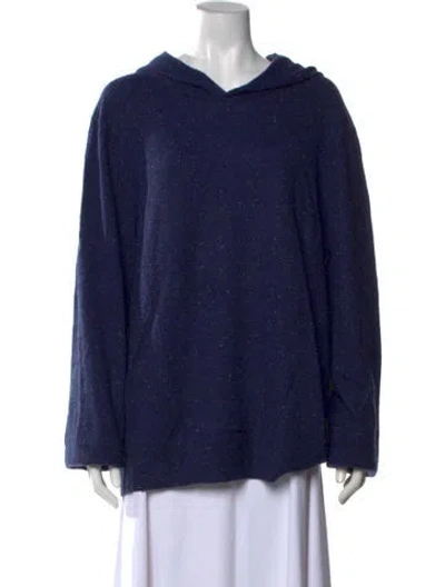 Pre-owned The Cashmere Project Cashmere Tweed Pattern Sweater In Blue