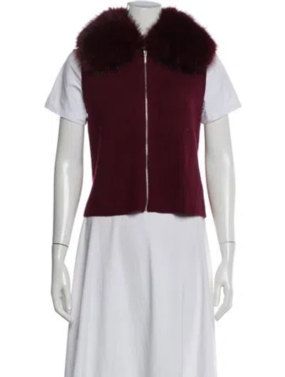 Pre-owned The Cashmere Project Cashmere Vest In Burgundy
