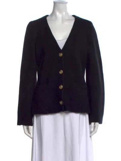 Pre-owned The Cashmere Project Cashmere V-neck Sweater In Black