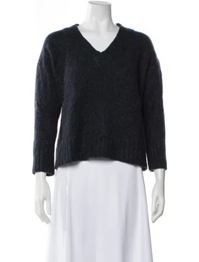 Pre-owned The Cashmere Project Cashmere V-neck Sweater In Blue