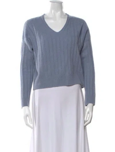 Pre-owned The Cashmere Project Cashmere V-neck Sweater In Blue