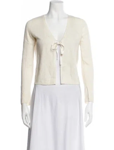 Pre-owned The Cashmere Project Cashmere V-neck Sweater In Neutral