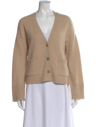 Pre-owned The Cashmere Project Cashmere V-neck Sweater In Neutral