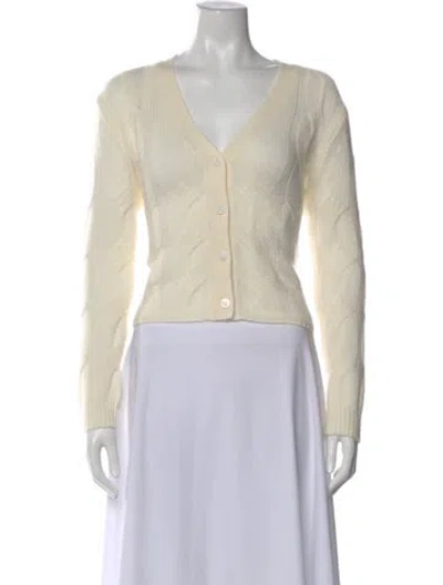 Pre-owned The Cashmere Project Cashmere V-neck Sweater In Neutral