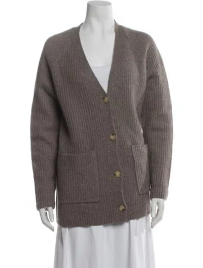 Pre-owned The Cashmere Project Cashmere V-neck Sweater In Neutral