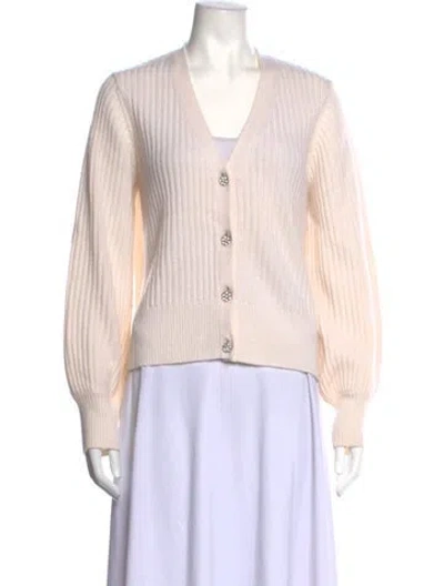 Pre-owned The Cashmere Project Cashmere V-neck Sweater In Neutrals