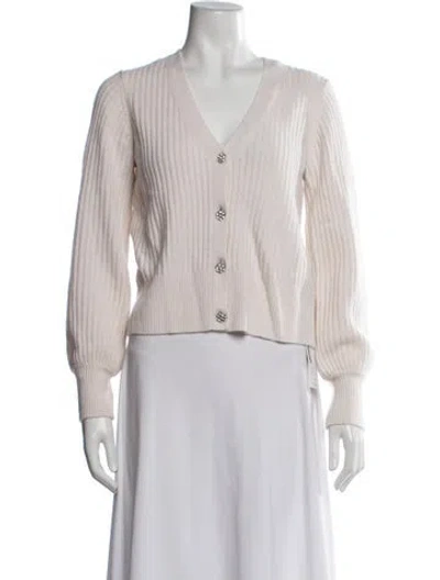 Pre-owned The Cashmere Project Cashmere V-neck Sweater In Neutrals