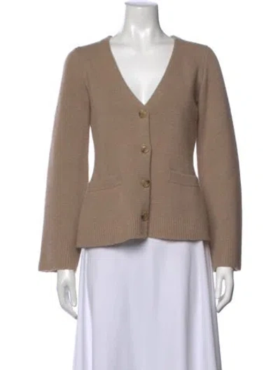 Pre-owned The Cashmere Project Cashmere V-neck Sweater In Neutrals