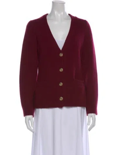 Pre-owned The Cashmere Project Cashmere V-neck Sweater W/ Tags In Burgundy