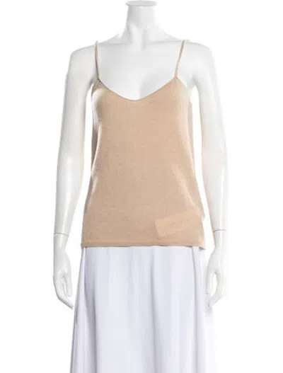 Pre-owned The Cashmere Project Cashmere V-neck Top In Neutrals