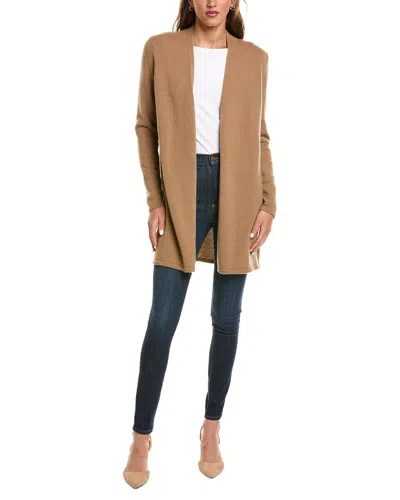 The Cashmere Project Classic Open Cashmere Cardigan In Neutral