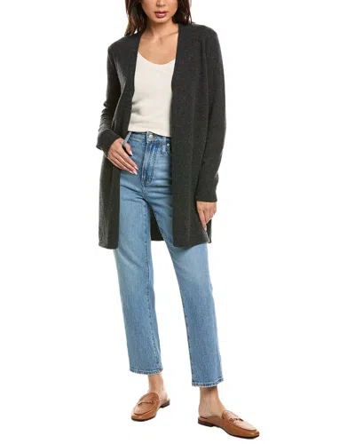 The Cashmere Project Classic Open Cashmere Cardigan In Grey