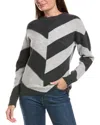 The Cashmere Project Diagonal Colorblocked Cashmere Sweater In Gray